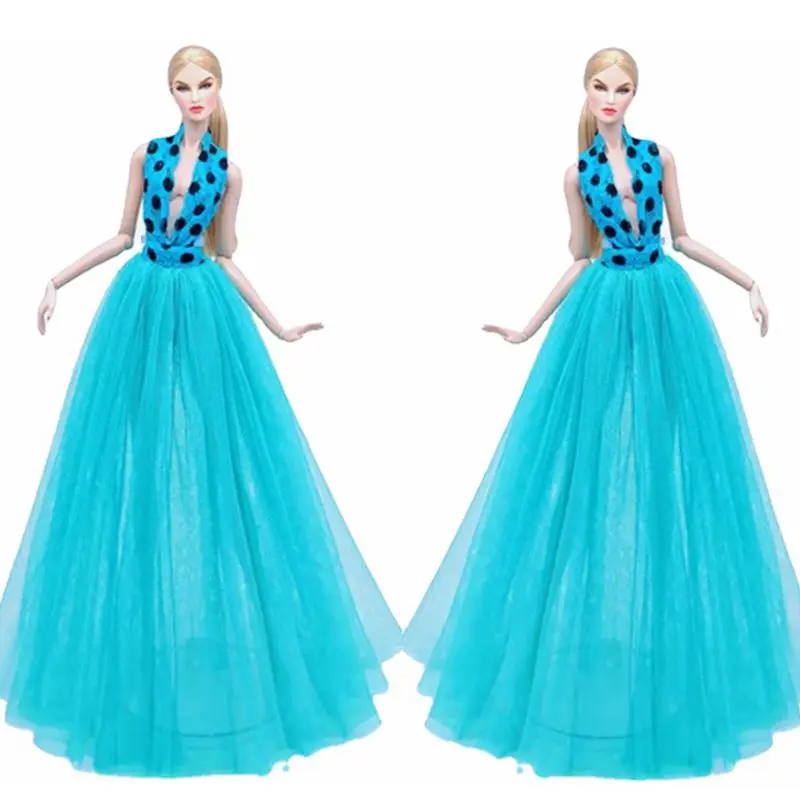 

Light Blue Polka 11.5" Doll Outfits for Barbie Dolls Clothes Bikini & Skirt Swimwear Monokini Swimsuit 1/6 BJD Accessories Toys