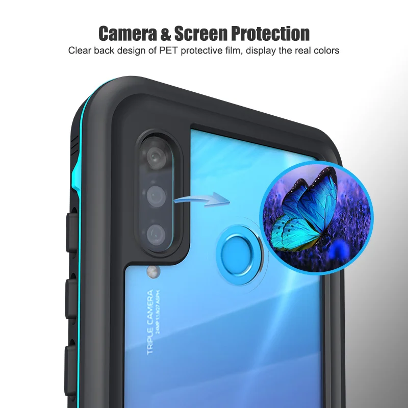 for huawei p40 p30 lite p30 pro waterproof ip68 diving dustproof phone case for huawei mate 20 30 pro full sealed swimming coque free global shipping