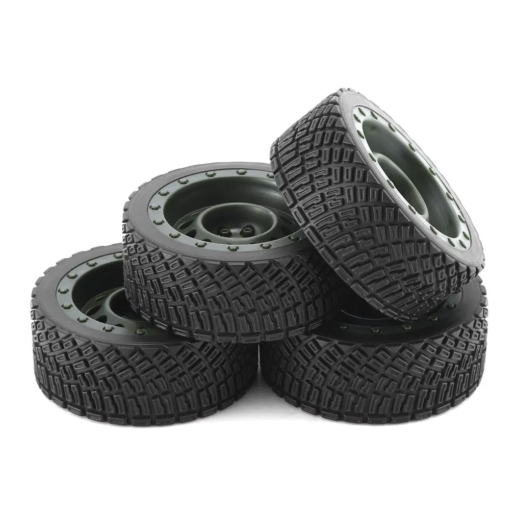 

4 Pcs Tires And Wheels Rim Complete For 1 / 10 Flat Sports Car Pull Car HSP94123 LC PTG-2 Fine Workmanship