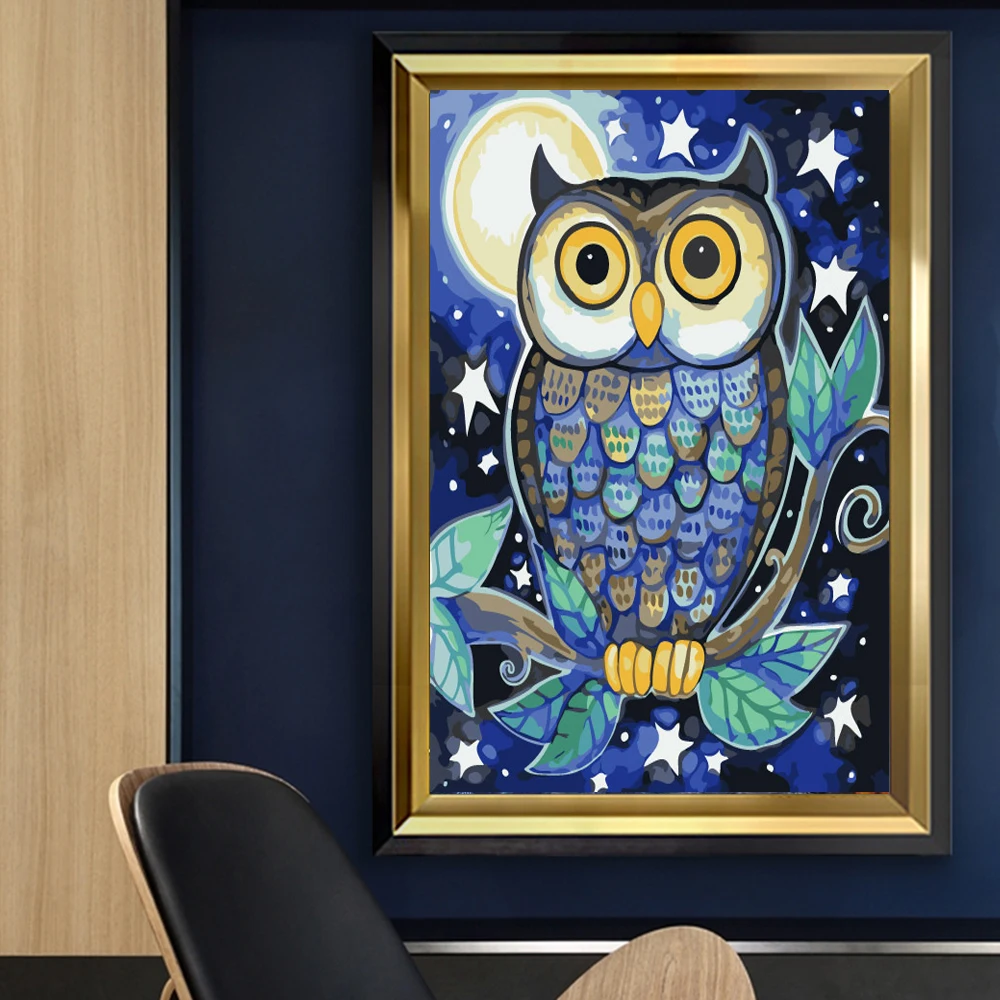 KADISCHE Painting By Numbers Scenery DIY Oil Coloring owl Canvas Paint Art Pictures Home Decor | Дом и сад