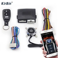 kirbin 12v car alarm push start system start stop button auto central locking ignition system mobile phones control car
