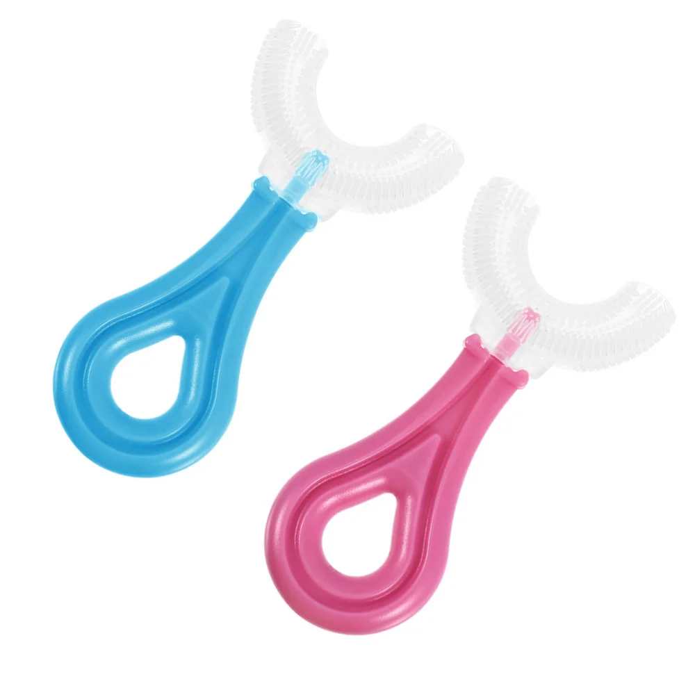

2 Pcs U-shape Toothbrushes Manual Toothbrushes Kids Teeth Cleaning Tool