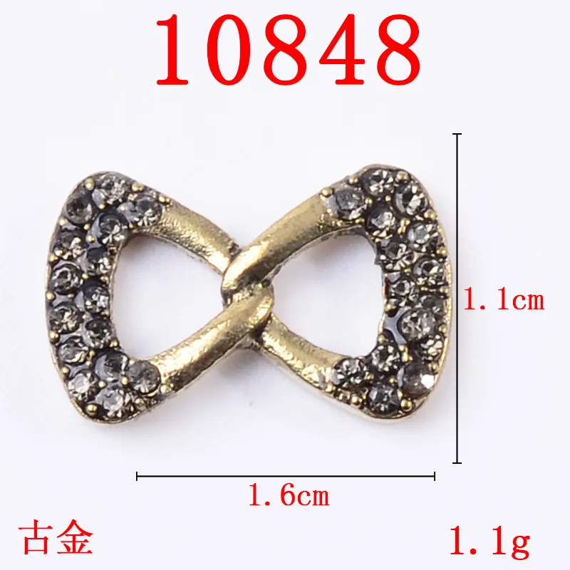 50pc Alloy crystal inlaid rectangular alloy buckle accessories DIY jewelry headdress hairpin mobile phone decoration accessories