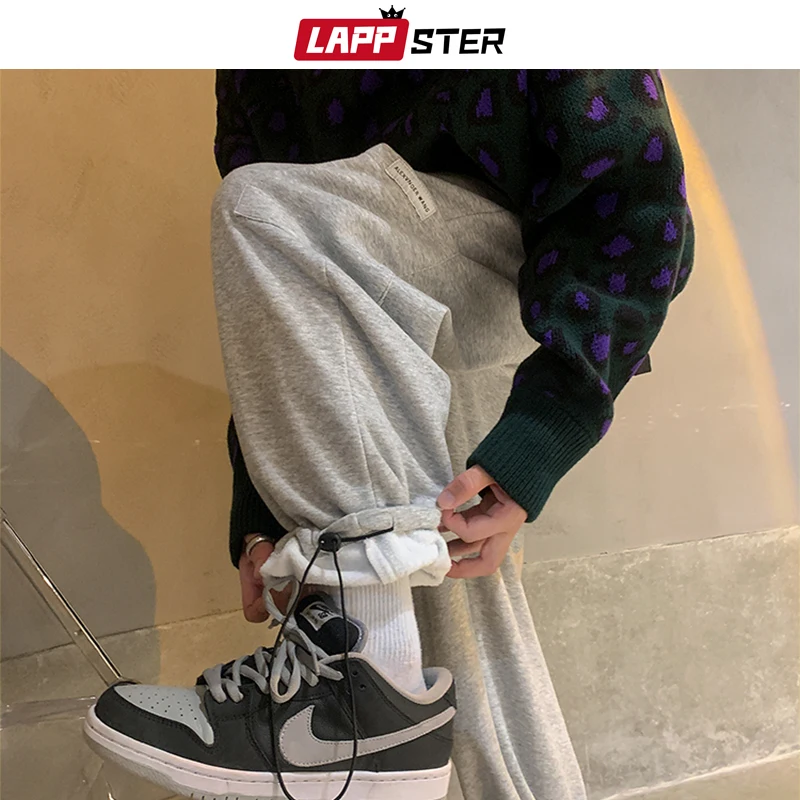 

Мужские однотонные мешковатые винтажные спортивные брюки LAPPSTER 2022, Мужская Уличная одежда, повседневные Джоггеры в стиле Харадзюку, мужские...