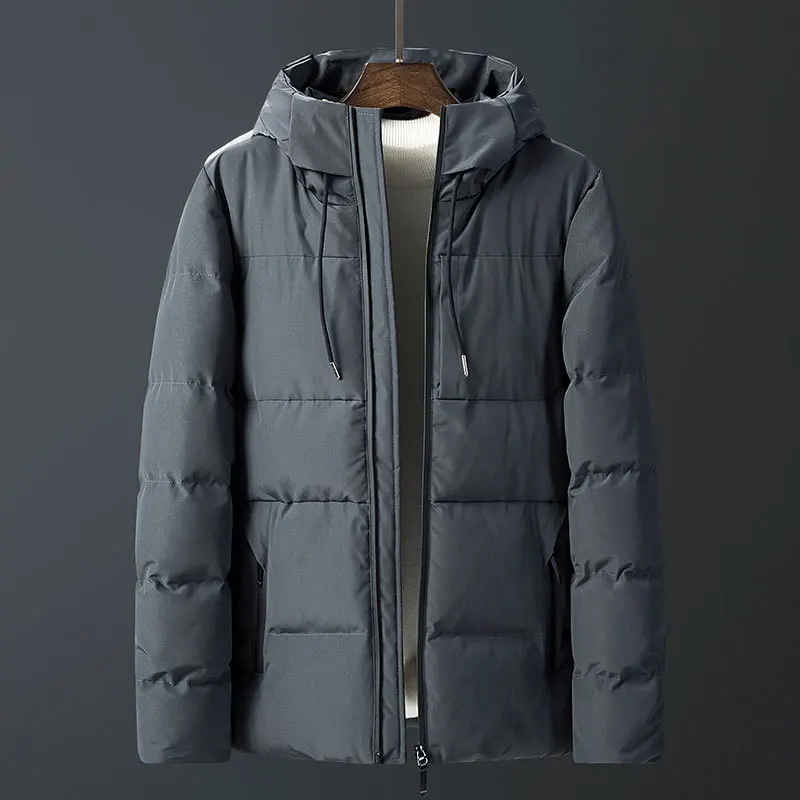 Dark Grey Пальто для Хэллоуина, мужская одежда с хлопковой подкладкой, зимняя мужская одежда с капюшоном, облегающая одежда больших размеров, молодежная одежда в Корейском стиле, M8859 - Цвет: Dark Grey