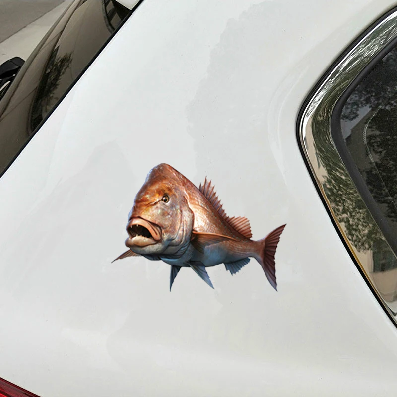 

Lifelike Car Sticker Fashion Large Mouth Bass Fish Fishing Pagrus Major Boat Kayak Automobiles Exterior Accessories PVC Decals
