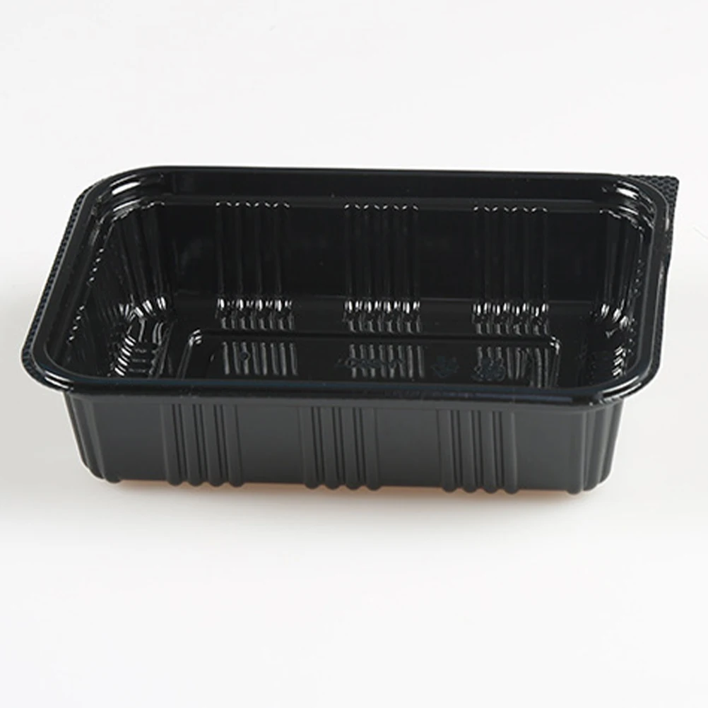 50pcs Disposable Fruit Takeaway Food Packaging Take Out Box Salad Cake Packing Container Rectangle Takeout (Black) |