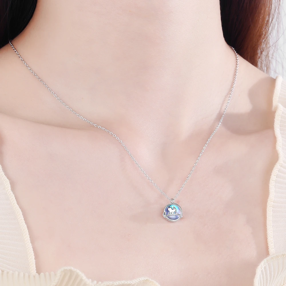 Ожерелье женское из серебра 925 пробы с голубым и белым опалом|Ожерелья| |