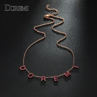 doremi 9mm 5color personalized custom cz stone crystal name necklace for woemn choker chain letter necklaces custom jewelry gift
