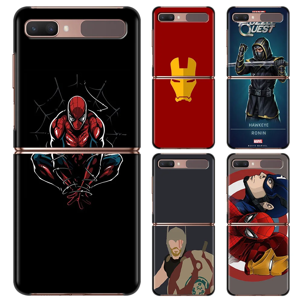 

Minimalist Marvel Case For Samsung Galaxy Z Flip 3 5G Hard PC Back For galaxy Z Flip 3 Z Flip 5G Protective Coque Folding Fundas