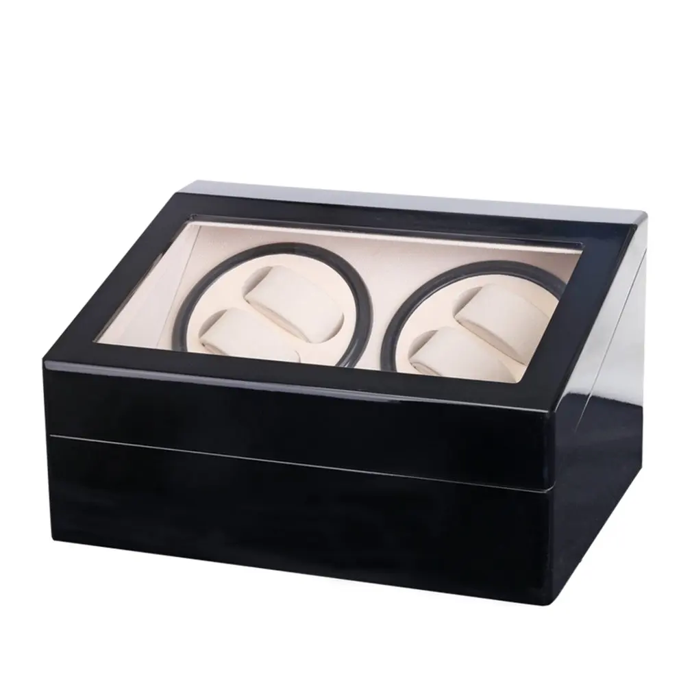 

Auto Wooden Watch Winder Watch Storage Box Winder Case Transparent Cover Wristwatch Box Single/Double Head Motor US/EU/AU Plug