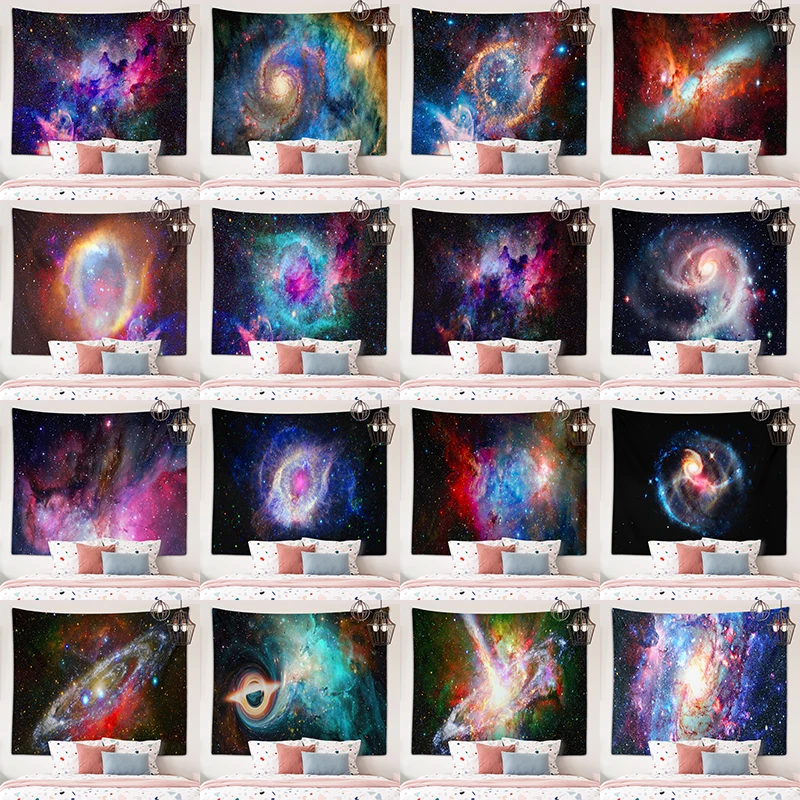 

Beautiful View of Tapestry Boundless Galaxy Series Printed Tapestry Home Furnishings Festive Furnishings