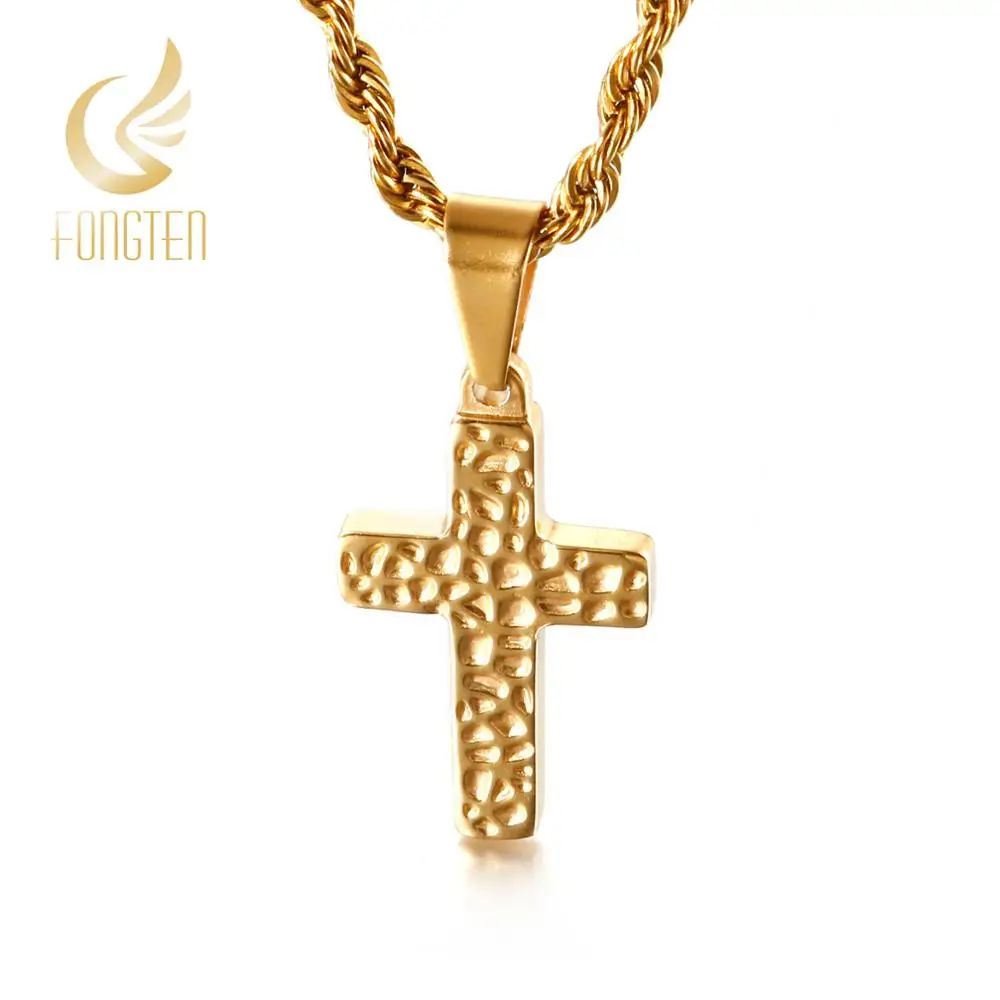 Fongten простой крест Лучший кулон друг ожерелье черная сталь Модные мужские и