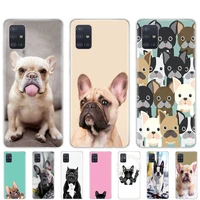 silicon phone cover case for samsung galaxy a51 a31 a41 a71 a01 a81 a91 a30s a20s a50s m30s m40s coque french bulldog puppy