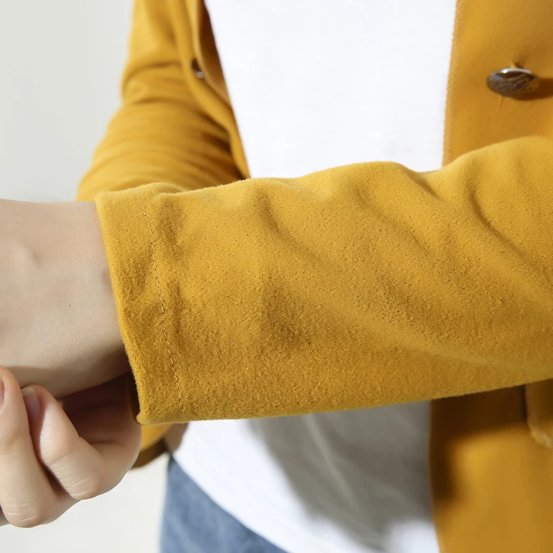 

New Blazer Long Sleeve 2021 Women Jackets Row Buckle Yellow Slim Small Suit Femme Hot Style Loose Coat Red Pattern Mujer Suit