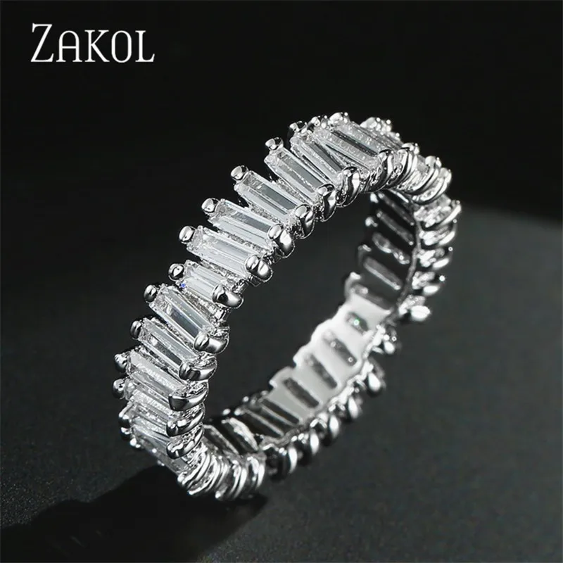ZAKOL женское и мужское кольцо на палец модное роскошное с кубическим цирконием
