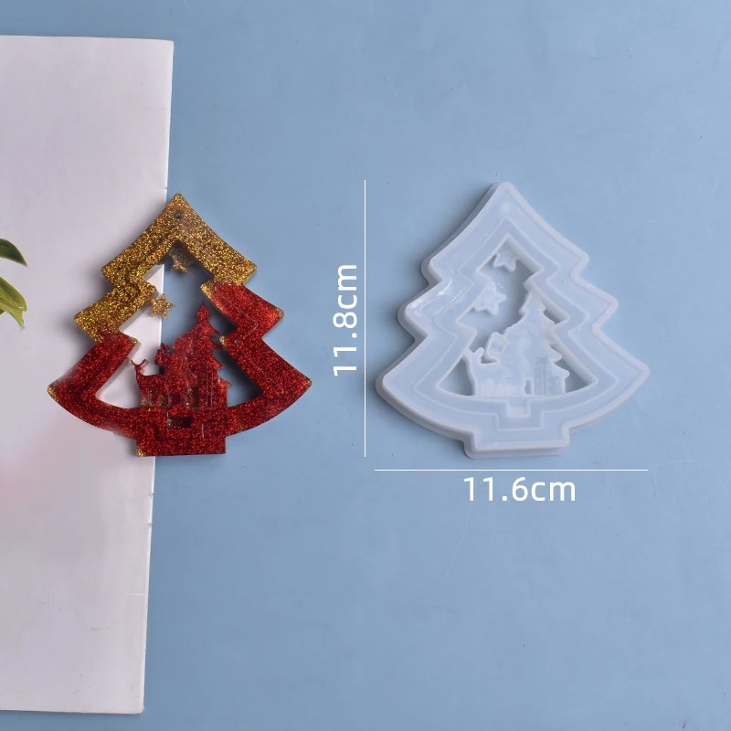 

3Pcs Christmas Tree Room Listing Decoration Creative Handmade Homemade Silicone Diy Crystal Epoxy Mold