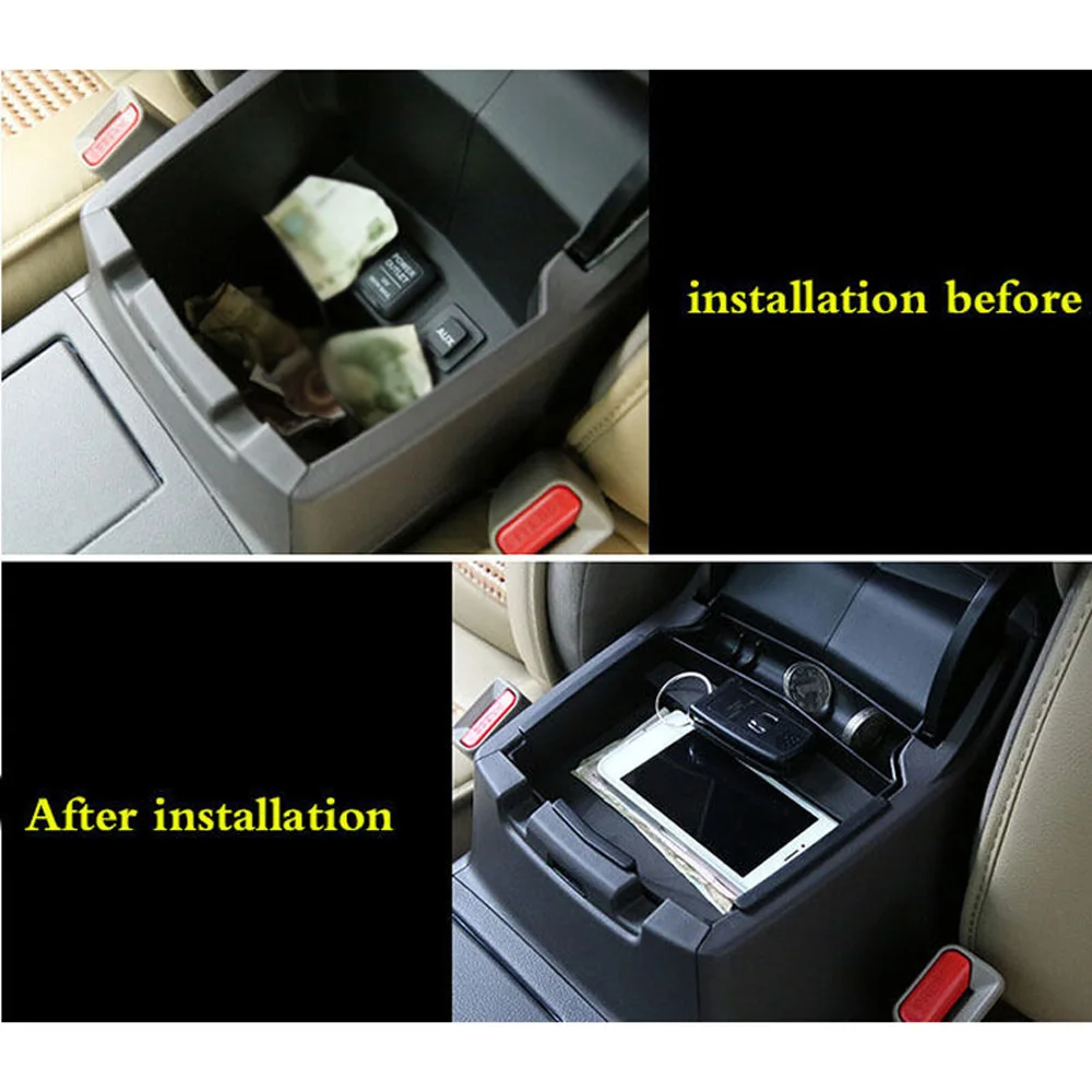 

1pc Armrest Storage Box Interior Auto ABS Center console Tray Organizer