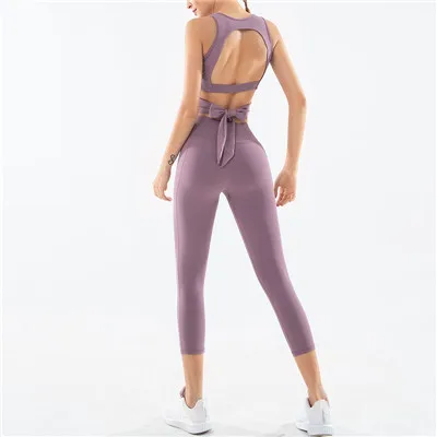 rose purple Набор для йоги, одежда для фитнеса, Breatahble, Леггинсы для йоги, контроль живота, спортивные костюмы, бюстгальтер Прочный Спортивный костюм для йоги - Цвет: rose purple