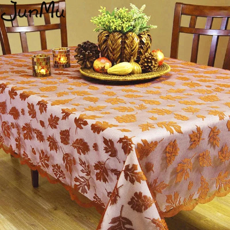 Golden Maple Leaf Tablecloth Lace Table Covers Perfect Fall Dinner Parties Restaurant Decorations | Дом и сад