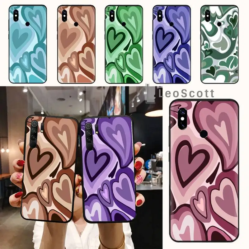 

Heart Circle Latte Love Coffee pattern Phone Case For Xiaomi Redmi note 7 8 9 t max3 s 10 pro lite funda shell coque cover