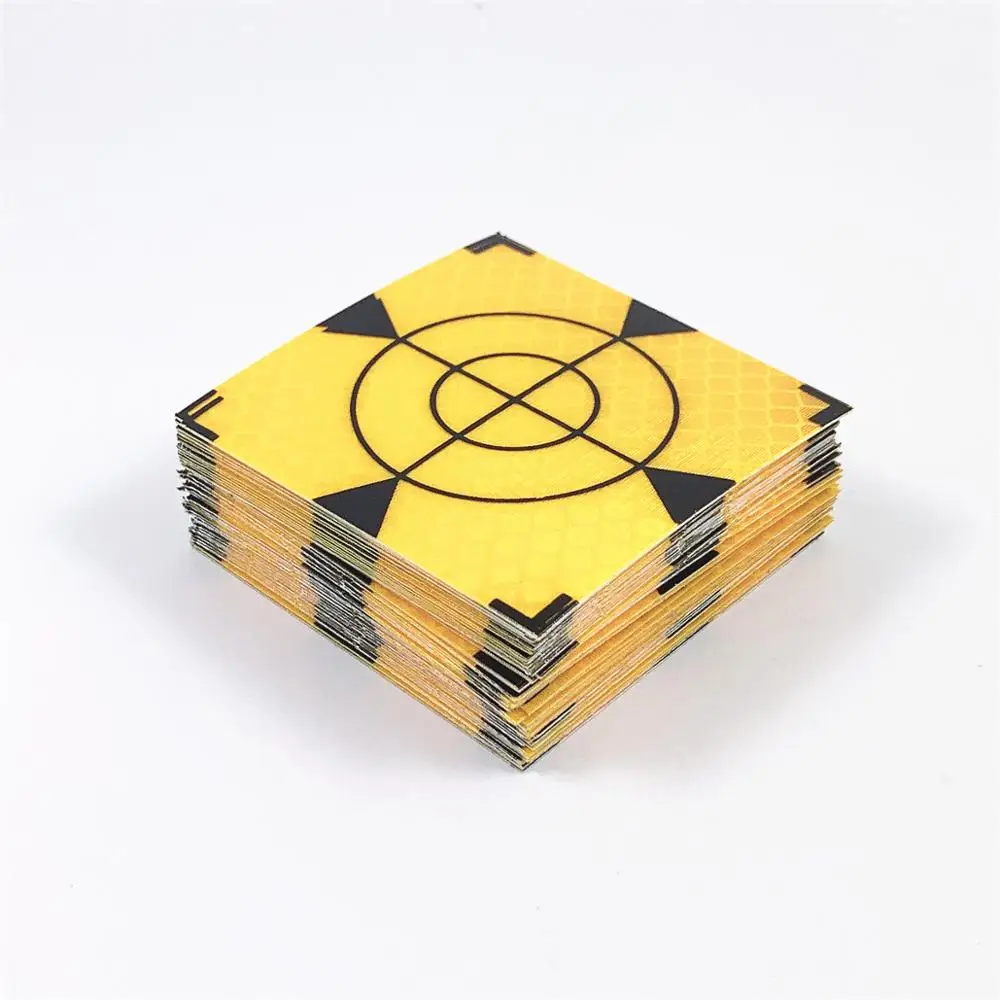 

100PCS High Quality New Yellow Triangle Reflector Sheet Tape Target 20 30 40 50 60mm For Sokkia South Nikon Total Stations