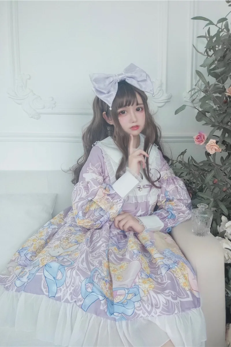 

Elegant Women Lace Dress Gothic Lolita dress Girl Cosplay Costumes Vintage Palace Princess Dresses Ladies Flower Gown