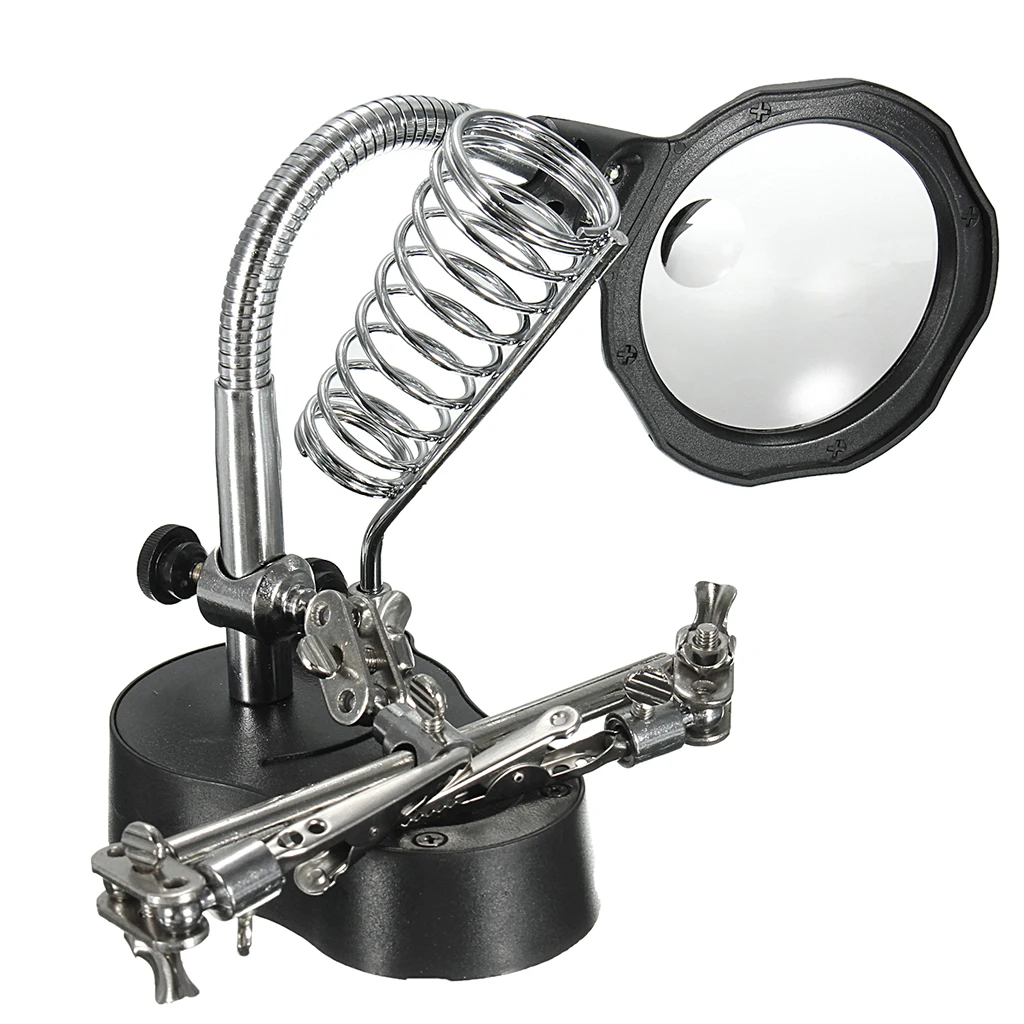 

Welding Magnifying Glass LED Loupe Multifunctional Magnifier Soldering Iron Station Stand Helping Hand Welding Repair Tool