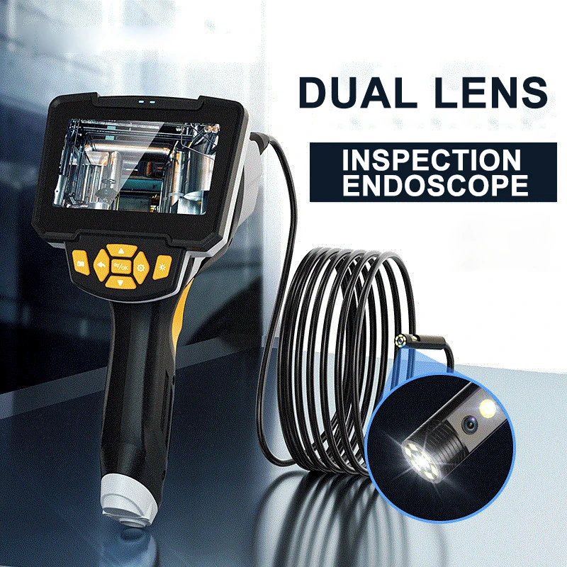 

Double Lens Industrial Endoscope Two Cameras Endoscopic 10m Plumbing Drain Video Inspection Camera Sewage Boroscope with Screen