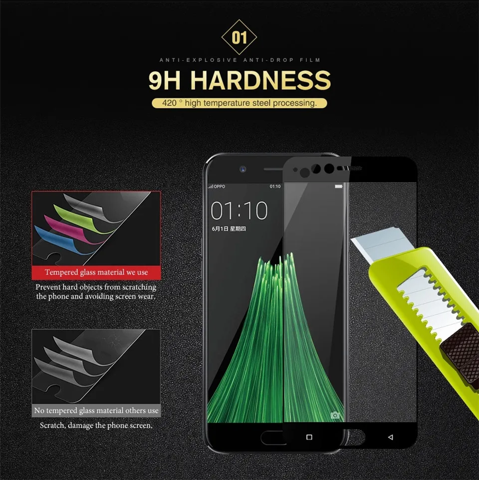 2 шт полное покрытие протектор экрана из закаленного стекла для Realme