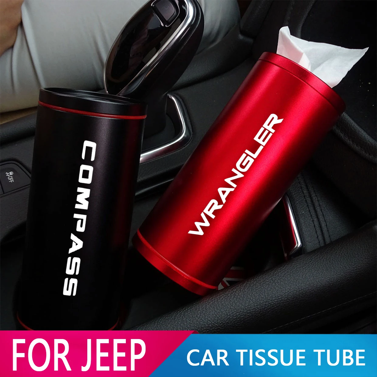 

Auto Tissue Boxes Car Cup Holder Cylinder Tissue Box For JEEP WRANGLER TRAIL HAWK RUBICON RENEGADE PATRIOT CHEROKEE COMPASS