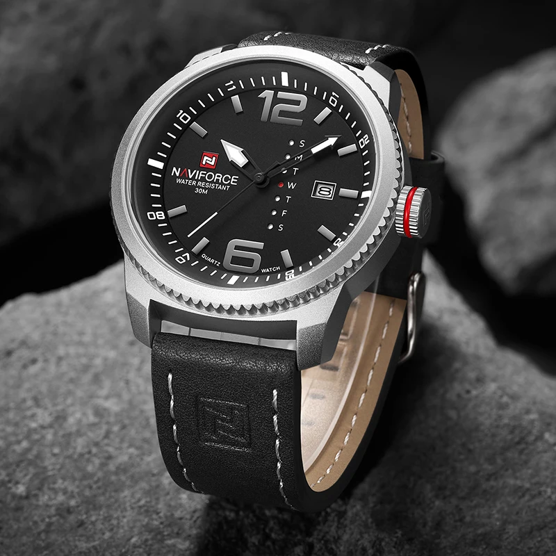 Часы наручные NAVIFORCE Мужские кварцевые брендовые модные водонепроницаемые с