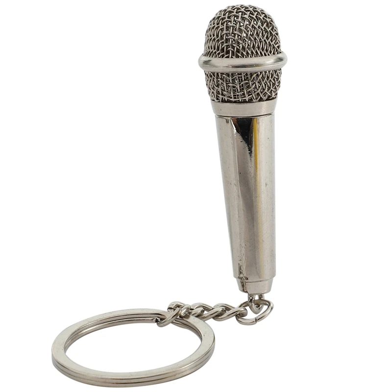 

3 Pcs Metal Keychain Creative Music Gifts Key Chain Key Ring Microphone Keychain Fashion Key Chain Creative