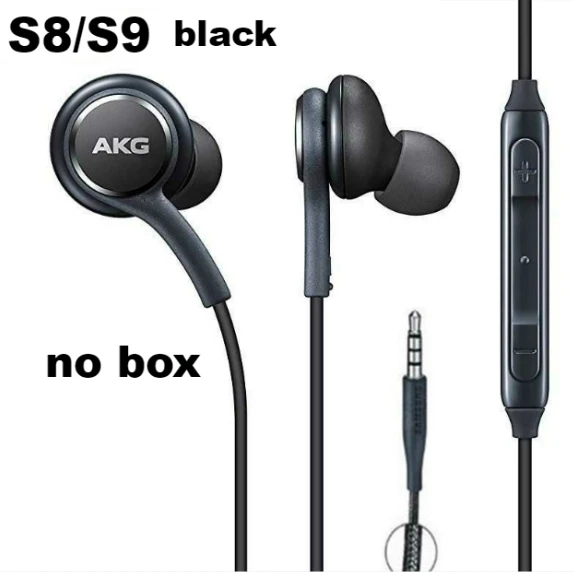 Наушники AKG черные eo IG955 3,5 мм/type-c в уши с микрофоном Проводная гарнитура для Galaxy samsung note10/note10+ S8 S9 s10 смартфон - Цвет: S8 S9 black no box