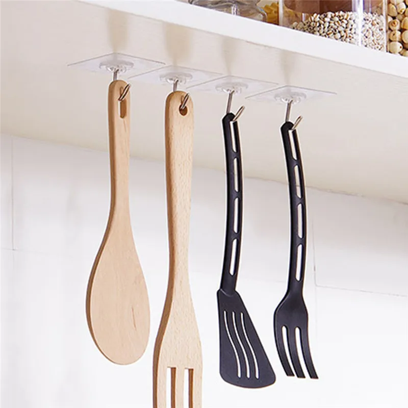 

Kitchen Nail-Free Seamless Hook Strong Transparent Suction Cup Wall Hook Kitchen Bathroom Towel Clothes Hook