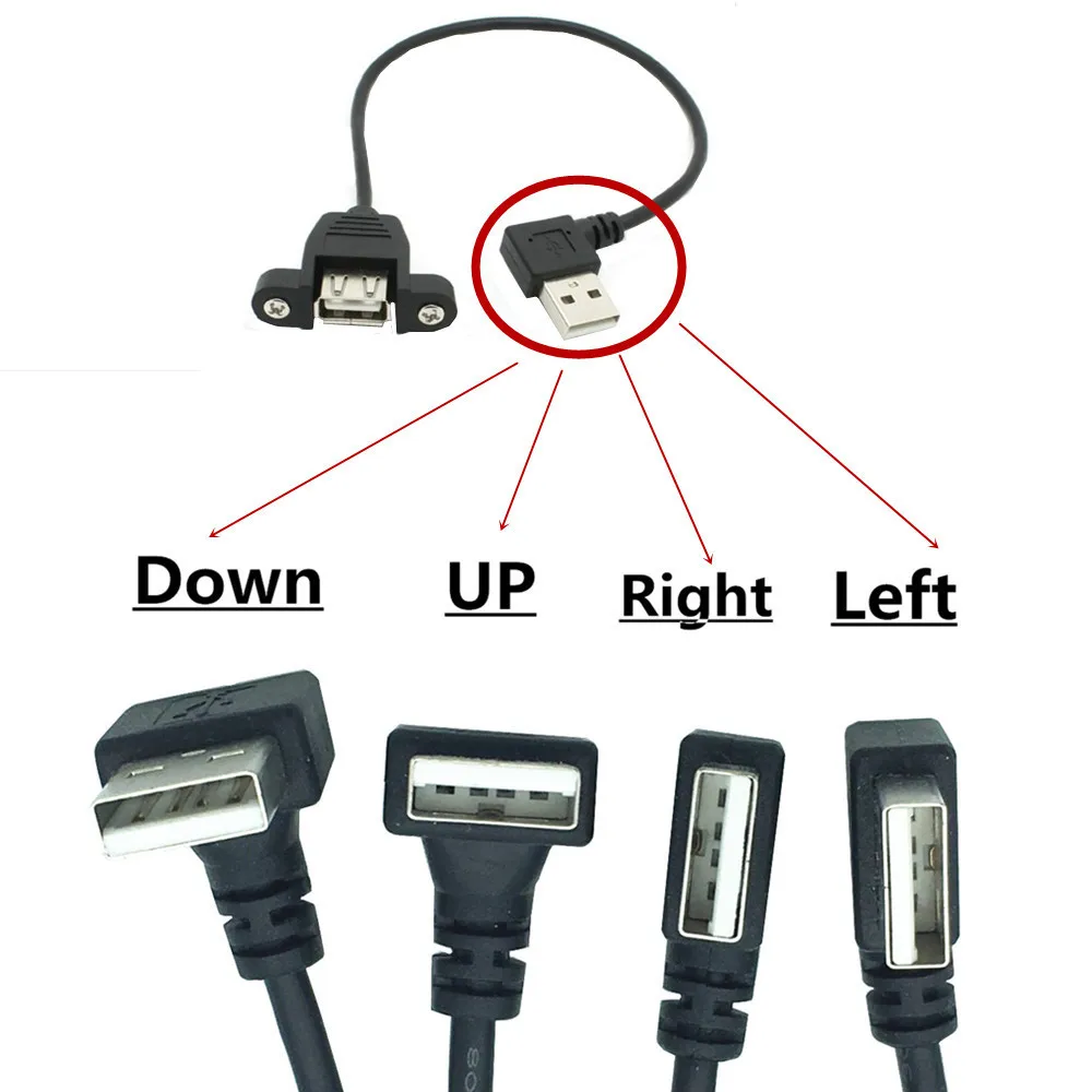 Удлинительный Кабель USB 2 0 штекер левый/правый/вверх/вниз к гнезду со стандартной