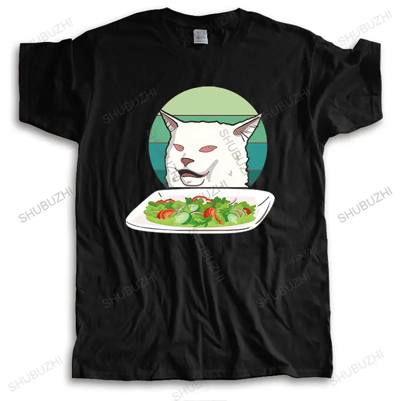 

many summer crew neck cotton t-shirts short sleeve tees Angry Women Yelling At Confused Cat new arrived mens brand teeshirt