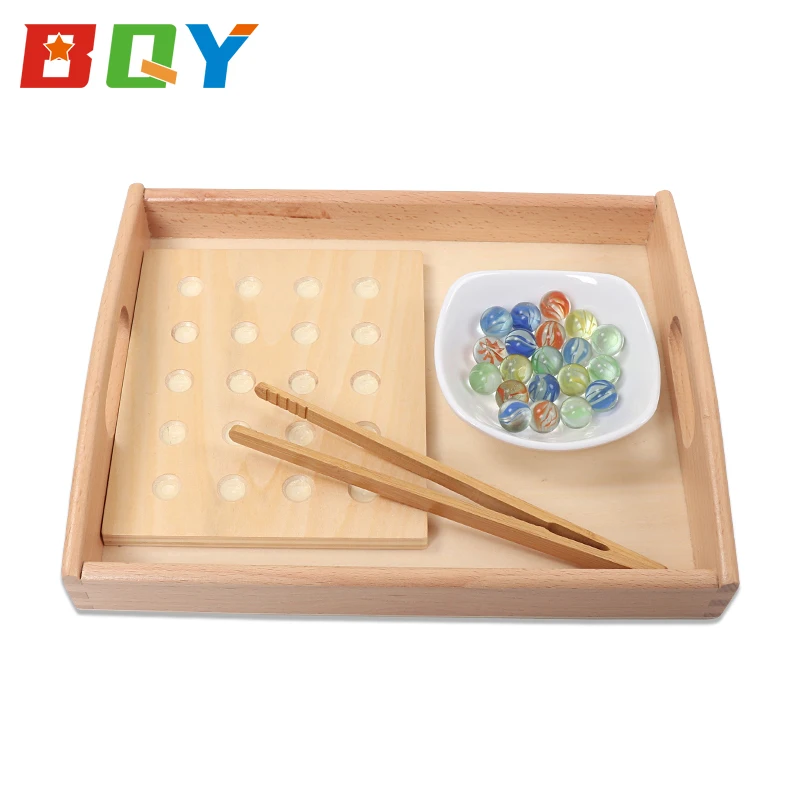 BQY малыши Монтессори яйцо клип Marbles игры материалы деревянные игрушки ежедневный