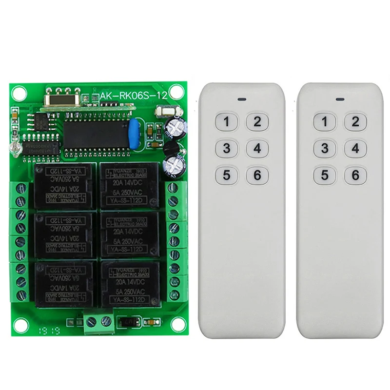 DC 12V 6 CH Каналы 6CH RF Беспроводной переключатель системы дистанционного управления