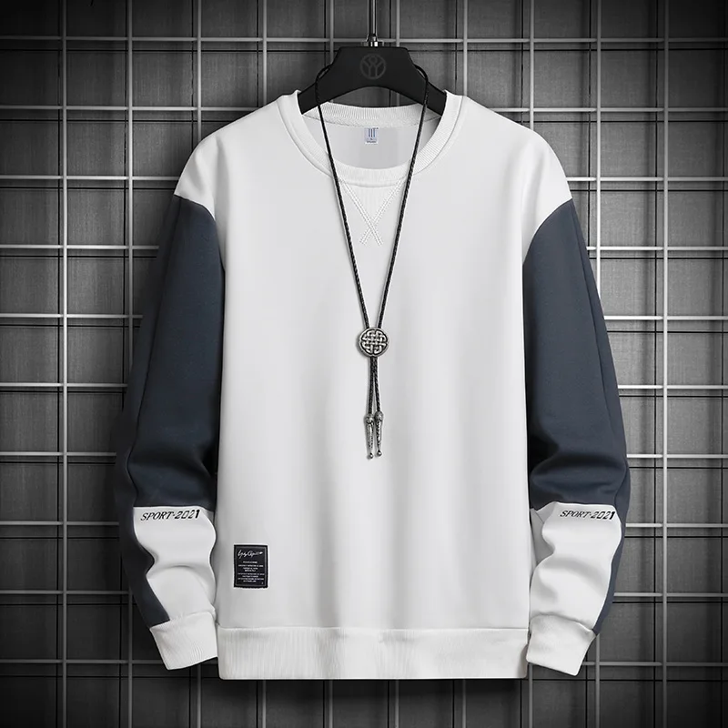

Men Sweatshirt Spring Casual Hip Hop Streetwear Loose Hoodies Mens Hoodie Patchwork Pullover Tops Male 2021 New Autumn Tracksuit