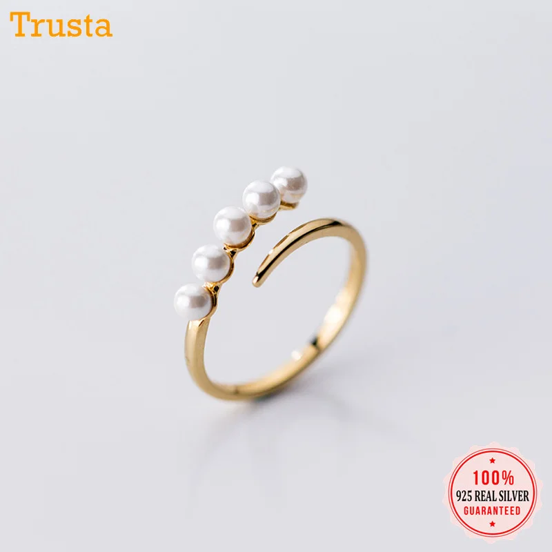 Trustdavis 100% 925 Твердые Настоящее Стерлинговое Серебро синтез жемчуг коктейльное