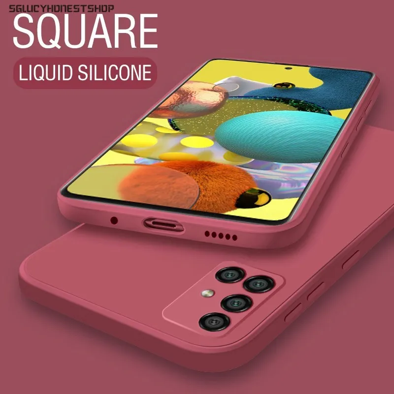 

Square Liquid Silicone case for Samsung Galaxy A51 A71 A21S A50 Shockproof Precise soft cover for Samsung M21 M31 M30S coque