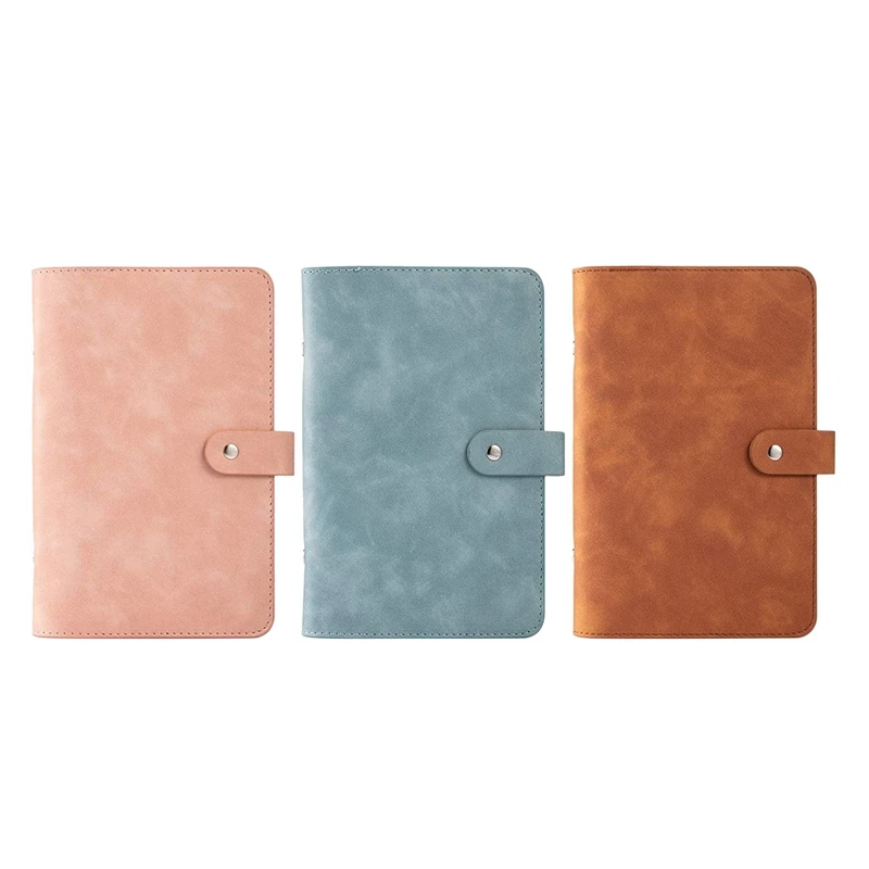 

3Pcs A6 PU Leather Notebook Binders With Pockets 6 Round Binder Cover Binders Personal Notepad Binders Suitable For Home