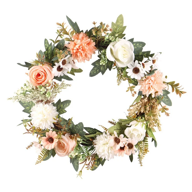 

Begonia Rose Flower Wreath Door Wreath for Home Front Door Hanging Wedding Wall Window Party Decoration