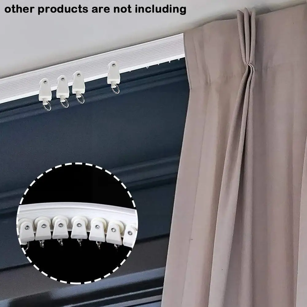 

Curved Rail Bay Window Balcony Silent Curtain Track U-shaped Plastic Slide Monorail Bendable Rod Soft Top-mounted Rail N6N1