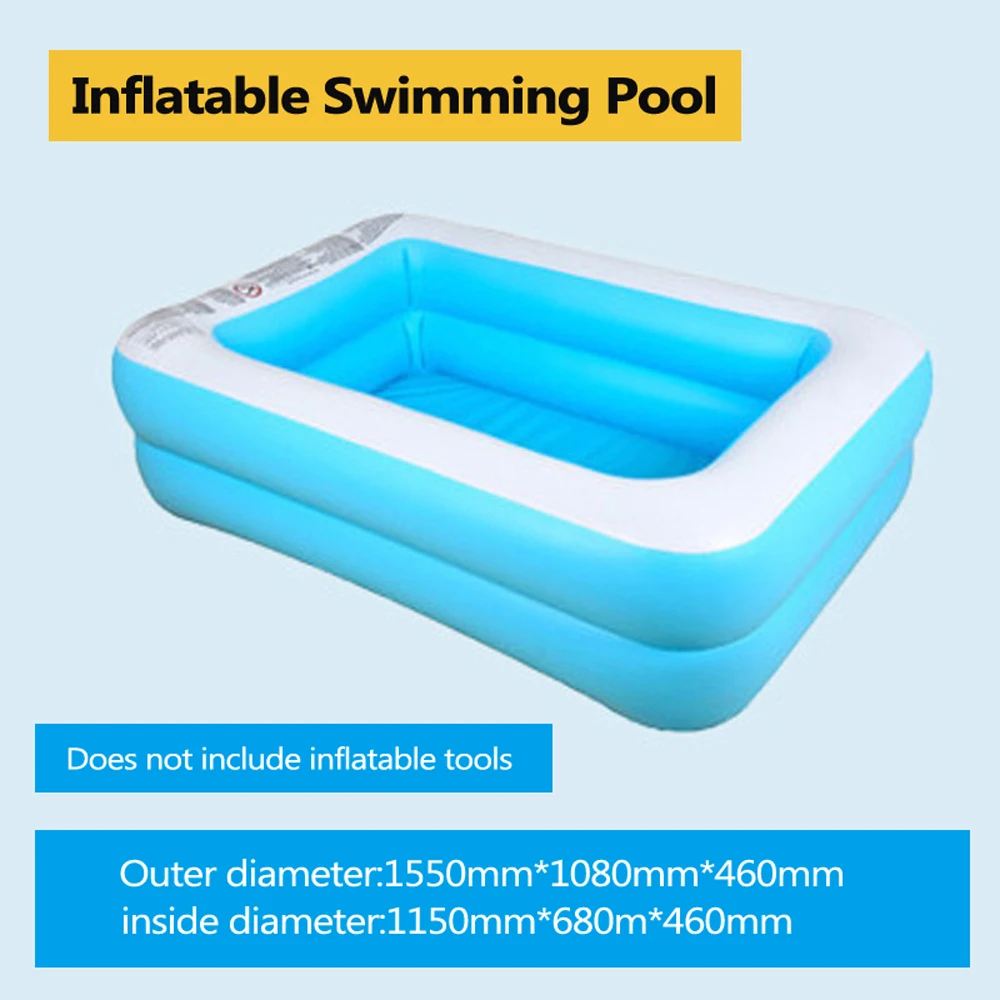 Rectangular Inflatable Swimming Pool Set Summer Play Cool Bathtub Kids Garden Water Piscina Frame 1.81X1.41m | Спорт и развлечения
