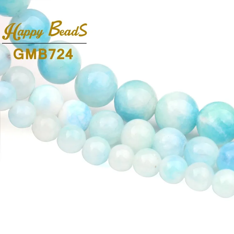 Бусины из нефрита персидские синие круглые бусины россыпью для изготовления