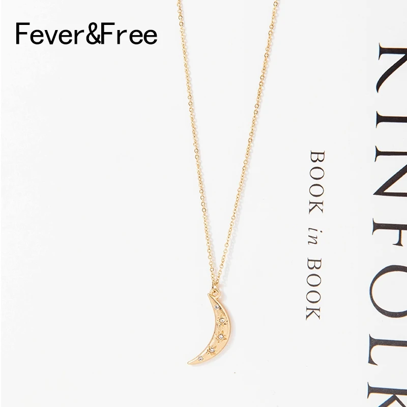 Fever &amp Free простые модные подвески в виде маленького полумесяца ожерелья с золотой