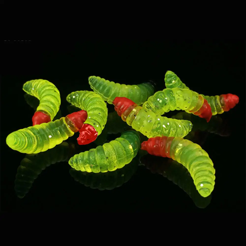 

50pcs/set 2.4cm Smell Hand Pole Bait Fishing Lure Soft Bread Bug Bionic Grubs Trout Lure Soft Bait Smell Hand Pole Bait