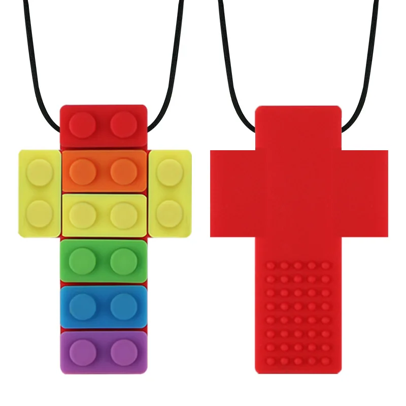 1Pcs Food Grade Silicone Beads Rectangle Brick Teether for DIY Baby Teething Necklace Chewelry Rainbow Child Toy Pendant Gifts | Мать и